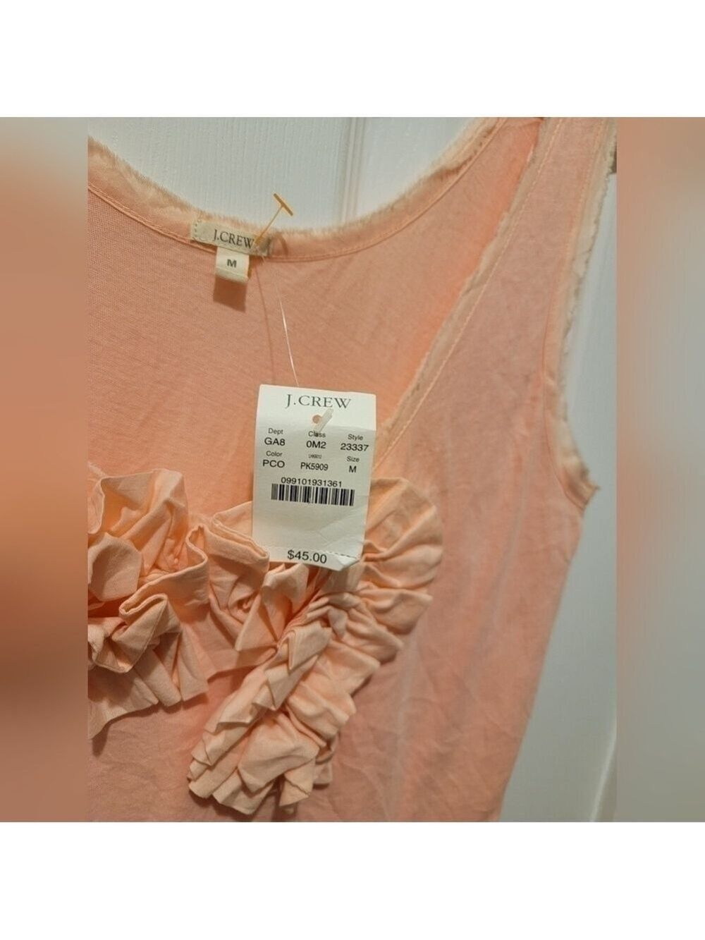 J. Crew Ruffle Front Distressed Tank Top - Picture 3 of 7